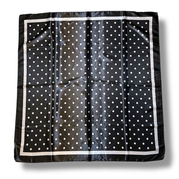 Unbranded Accessories - Black & White Polka Dots Scarf 35” X 35” Women Scarve Boho Scarve
